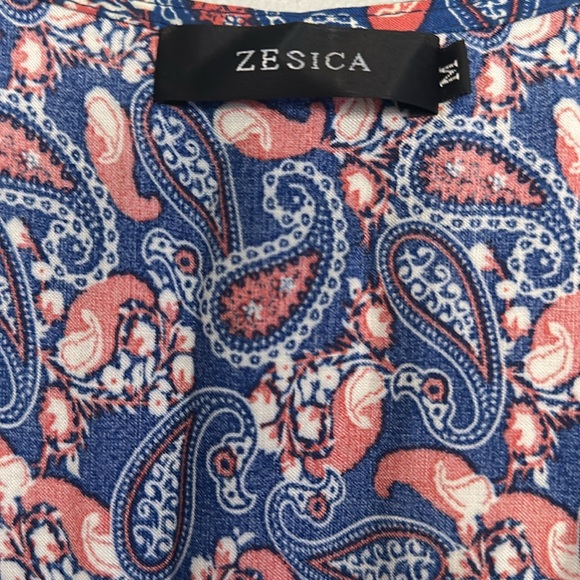 Zesica women blue, orange & cream paisley boho festival maxi wrap dress - Picture 2 of 12